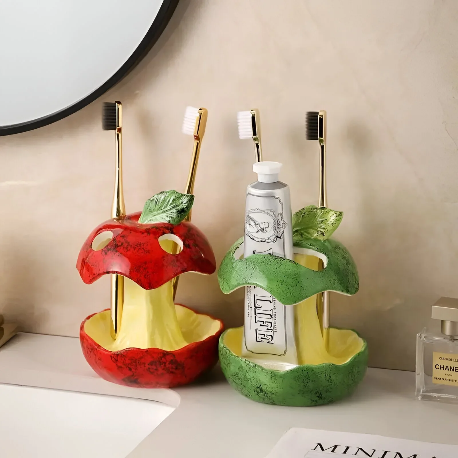 Modern Ceramic Electric Toothbrush & Toothpaste Countertop Organizer