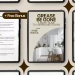Grease Be Gone: A Smart Guide to a Sparkling Kitchen | Digital Cleaning Guide for Grease Buildup in Kitchen | Easy, Modern, Downloadable Home Care Resource