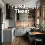 Tiny Kitchen Reset Checklist | Small Kitchen Storage Ideas Guide | Printable Declutter & Organization Planner for Apartments & Compact Homes