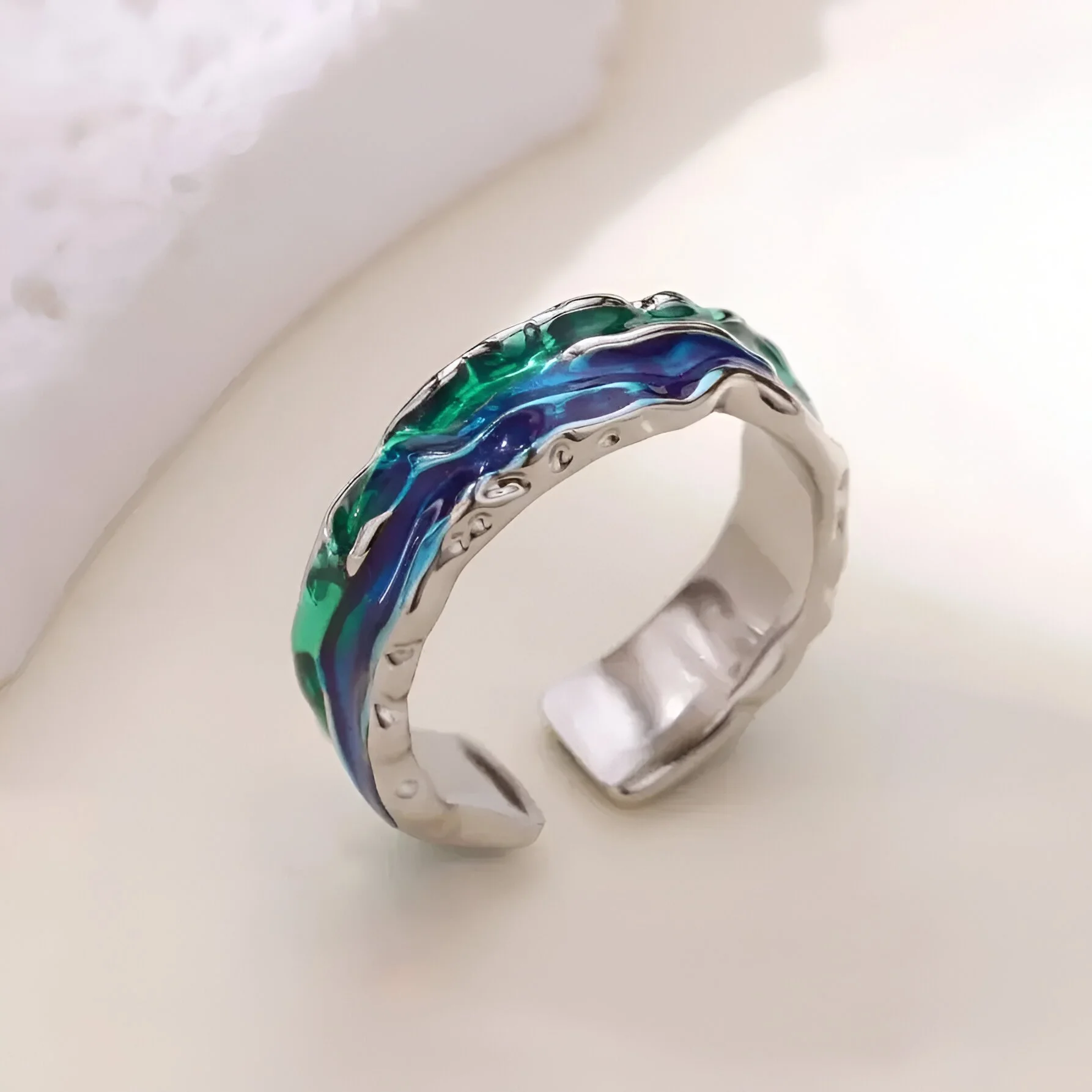 Gold-Plated Irregular Geometric Ring for Women
