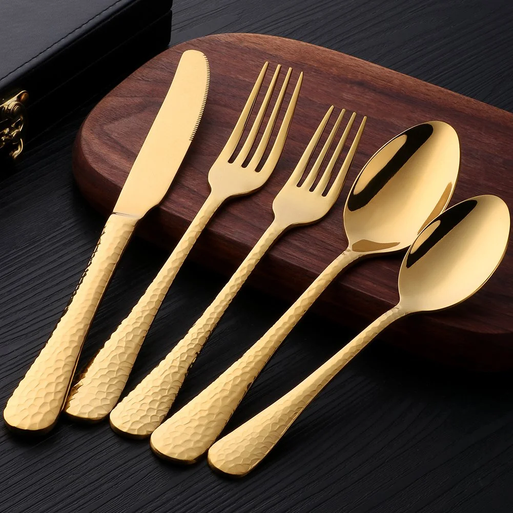 Elegant Stainless Steel Flatware Set – Purple & Silver Nordic Style