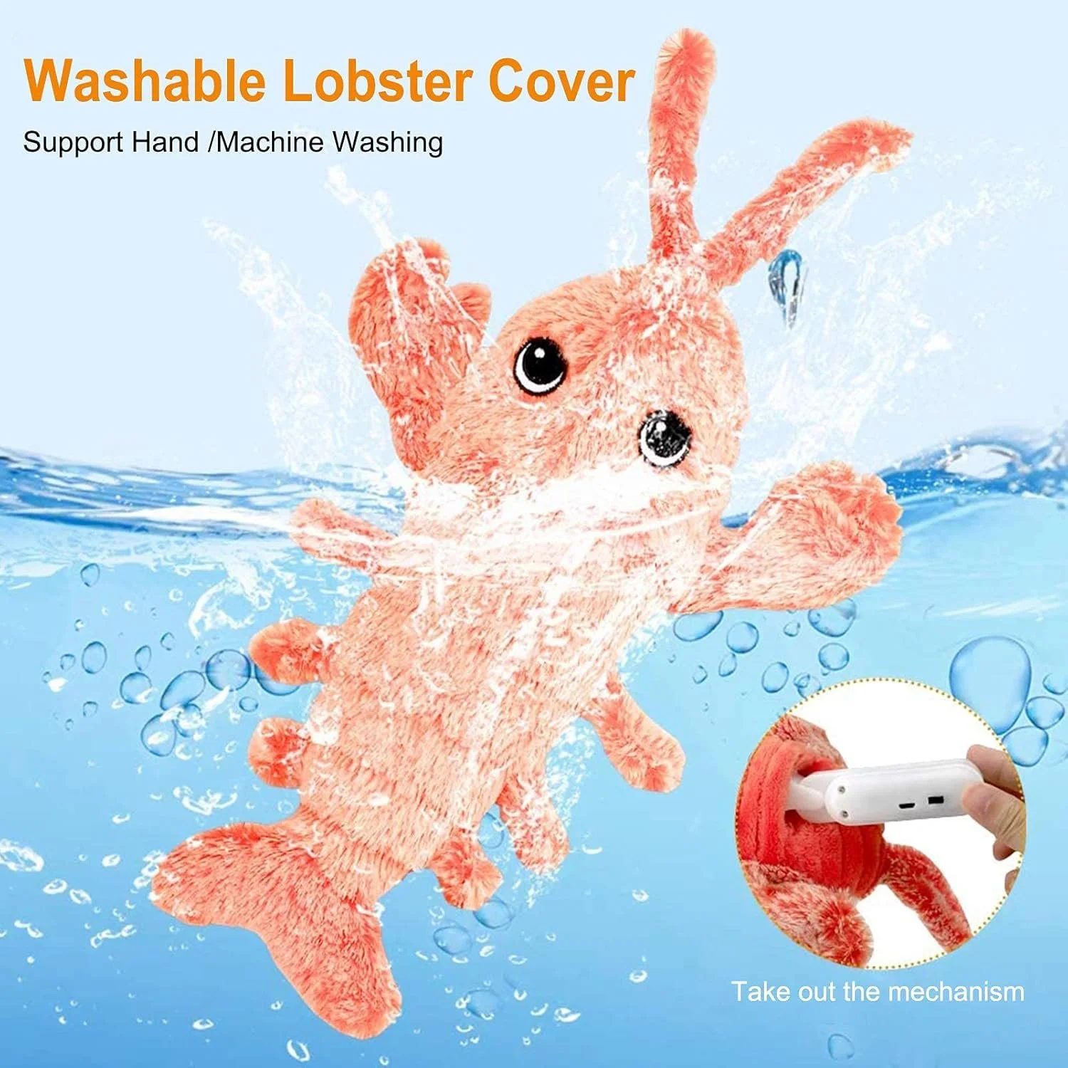 USB Rechargeable Interactive Cat Toy - Dancing Floppy Lobster with Catnip