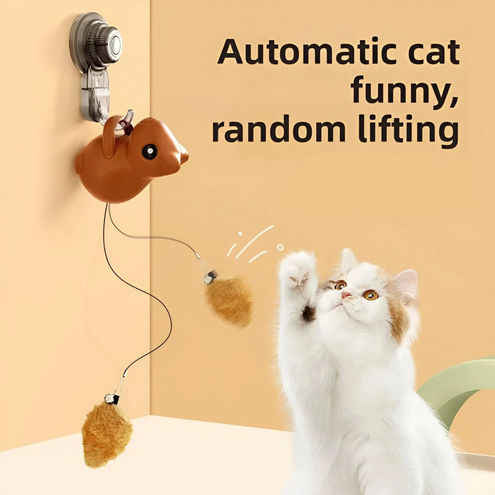 Suction Cup Squirrel Electric Cat Toy