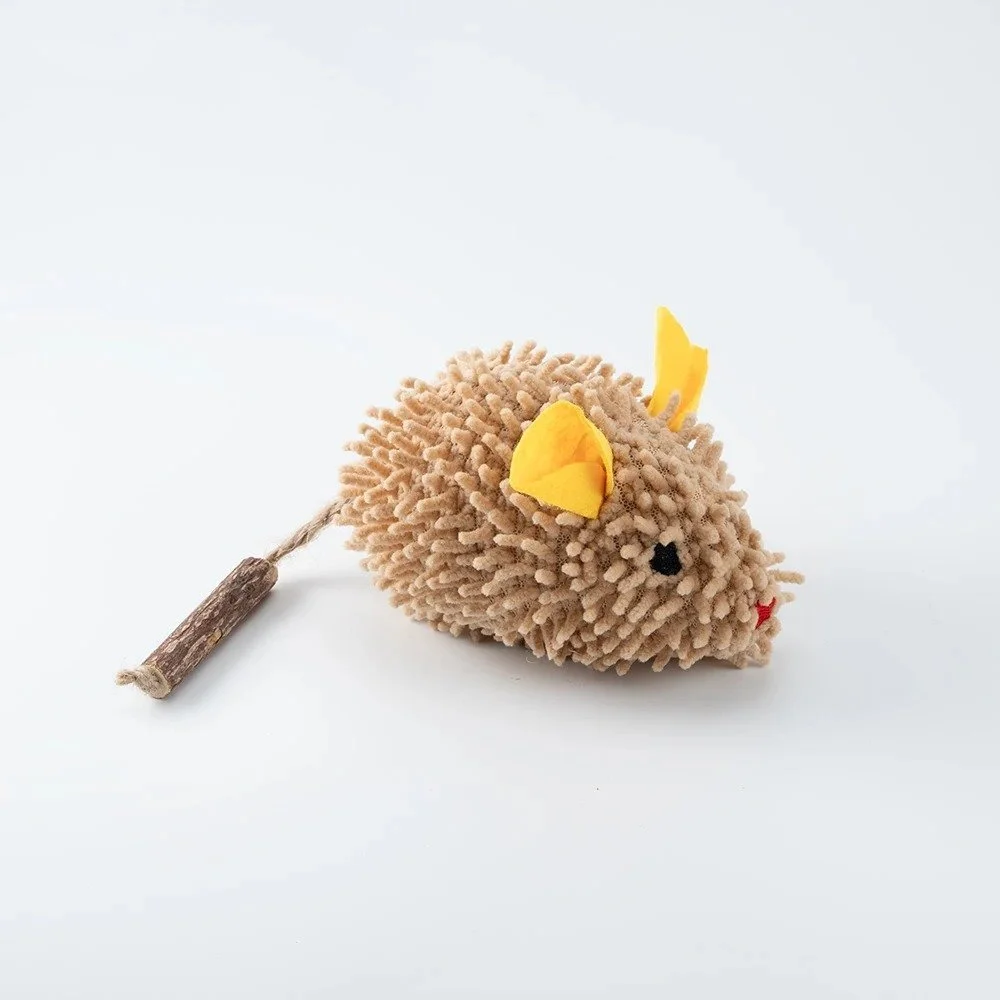 Interactive Plush Hedgehog Mouse Catnip Toy for Cats product view 3