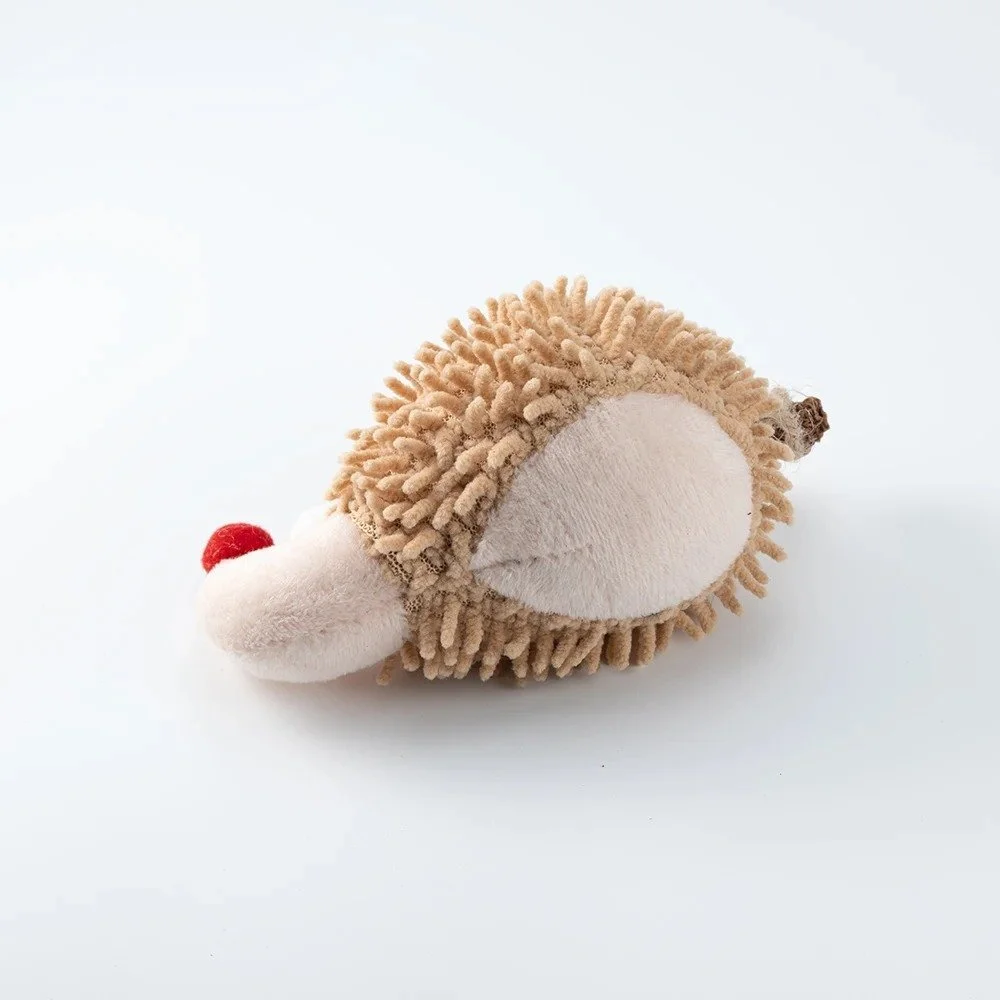 Interactive Plush Hedgehog Mouse Catnip Toy for Cats product view 4