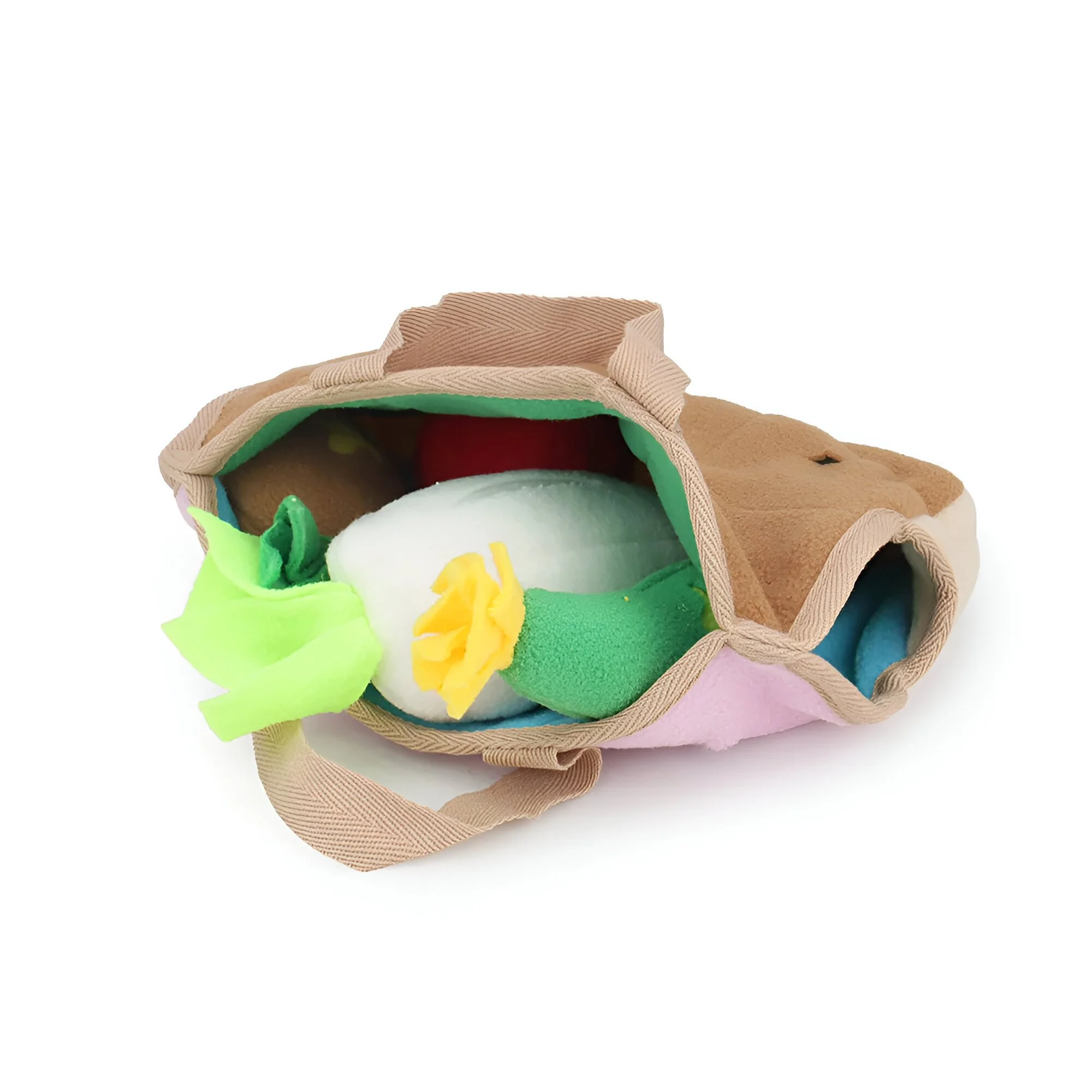 Plush Handbag Snuffle Dog Toy with Squeaker and Treat Puzzle product view 2