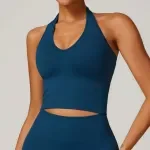 Seamless Deep-V Sports Bra for Yoga & High-Stretch Workouts