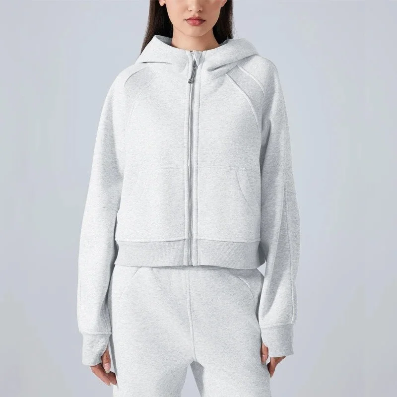 Women's Zip Up Hoodies Fleece Workout Jackets with Thumb Holes