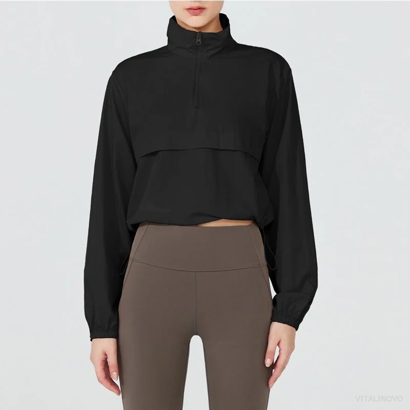 Women's Lightweight Athletic Quarter Zip Pullover Jacket