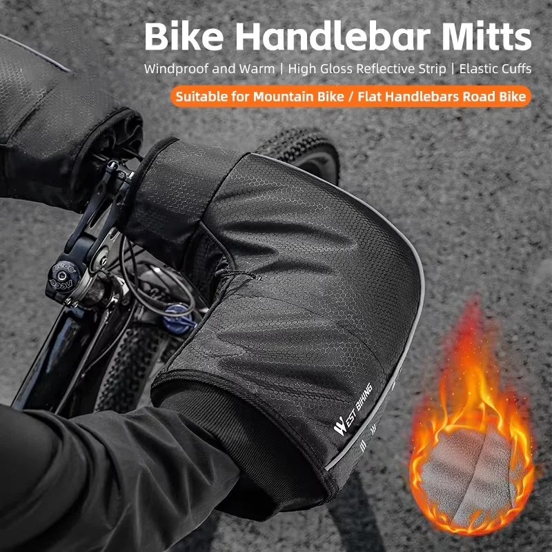 Winter Windproof Bike Handlebar Mitts – Thermal Fleece Bar Gloves