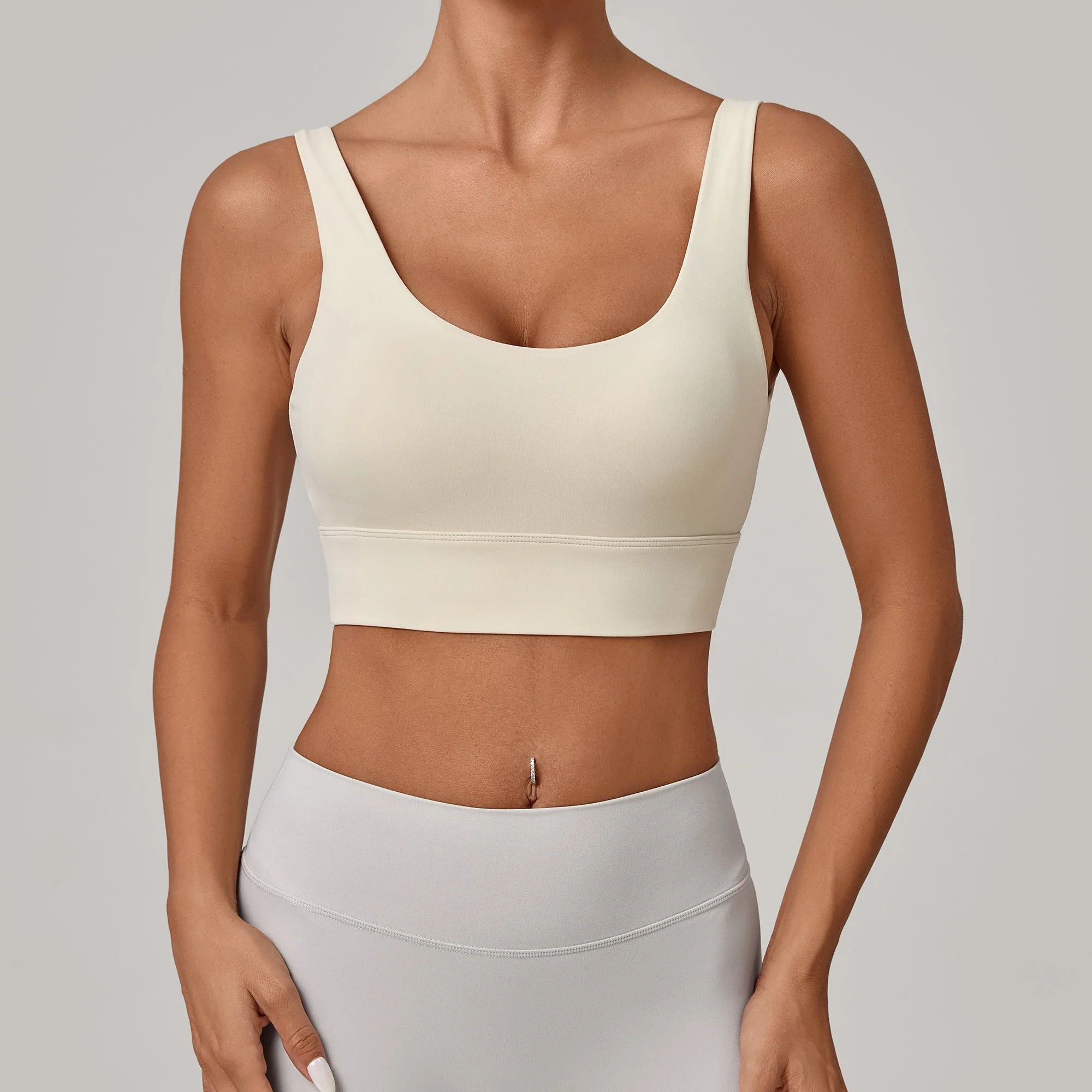 High-Support Open-Back Sports Bra for Running & Yoga