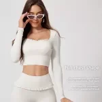 Women’s Winter Quick-Dry Yoga Set – Long Sleeve Top & High-Stretch Leggings