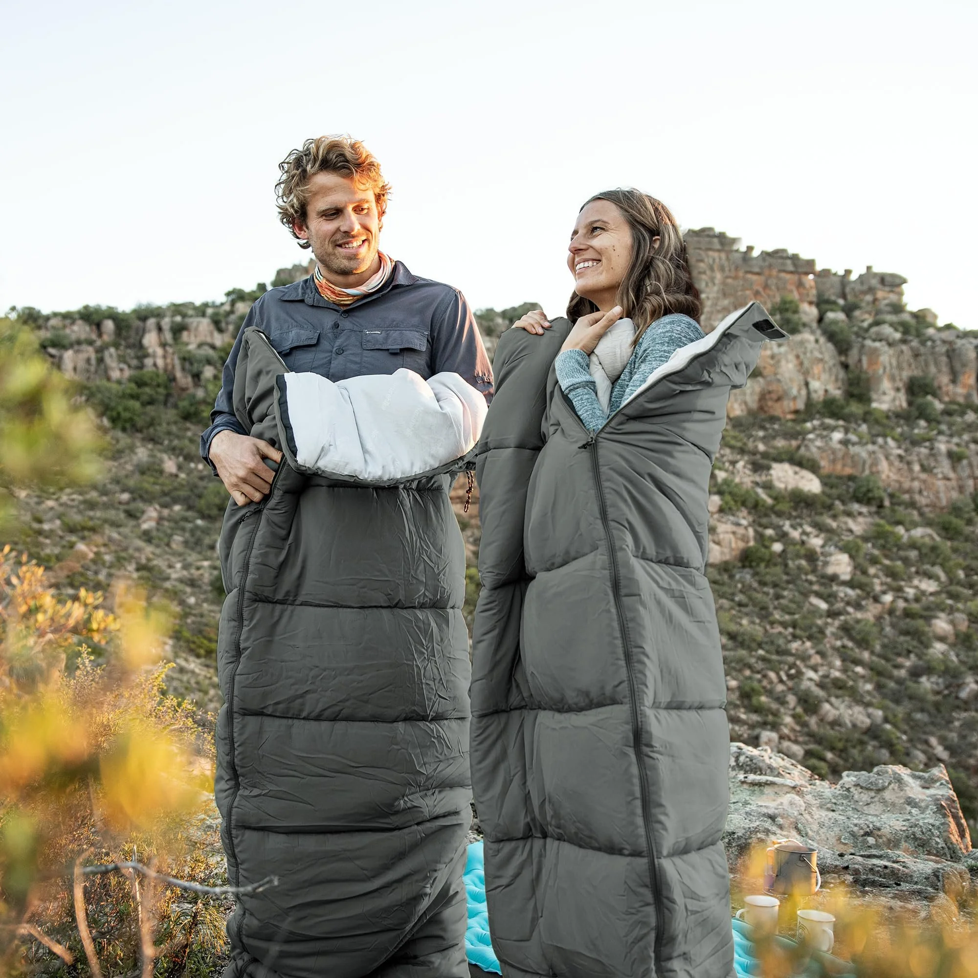 Ultralight Spliceable 3-Season Cotton Sleeping Bag for Camping & Hiking