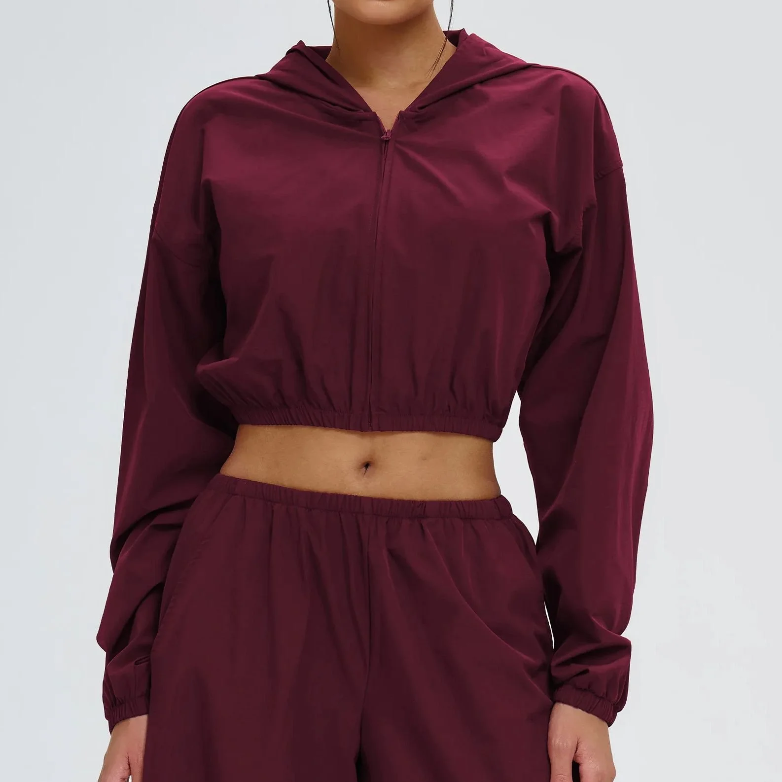 Women's UPF50+ Windproof Yoga Jacket with Zipper Hoodie