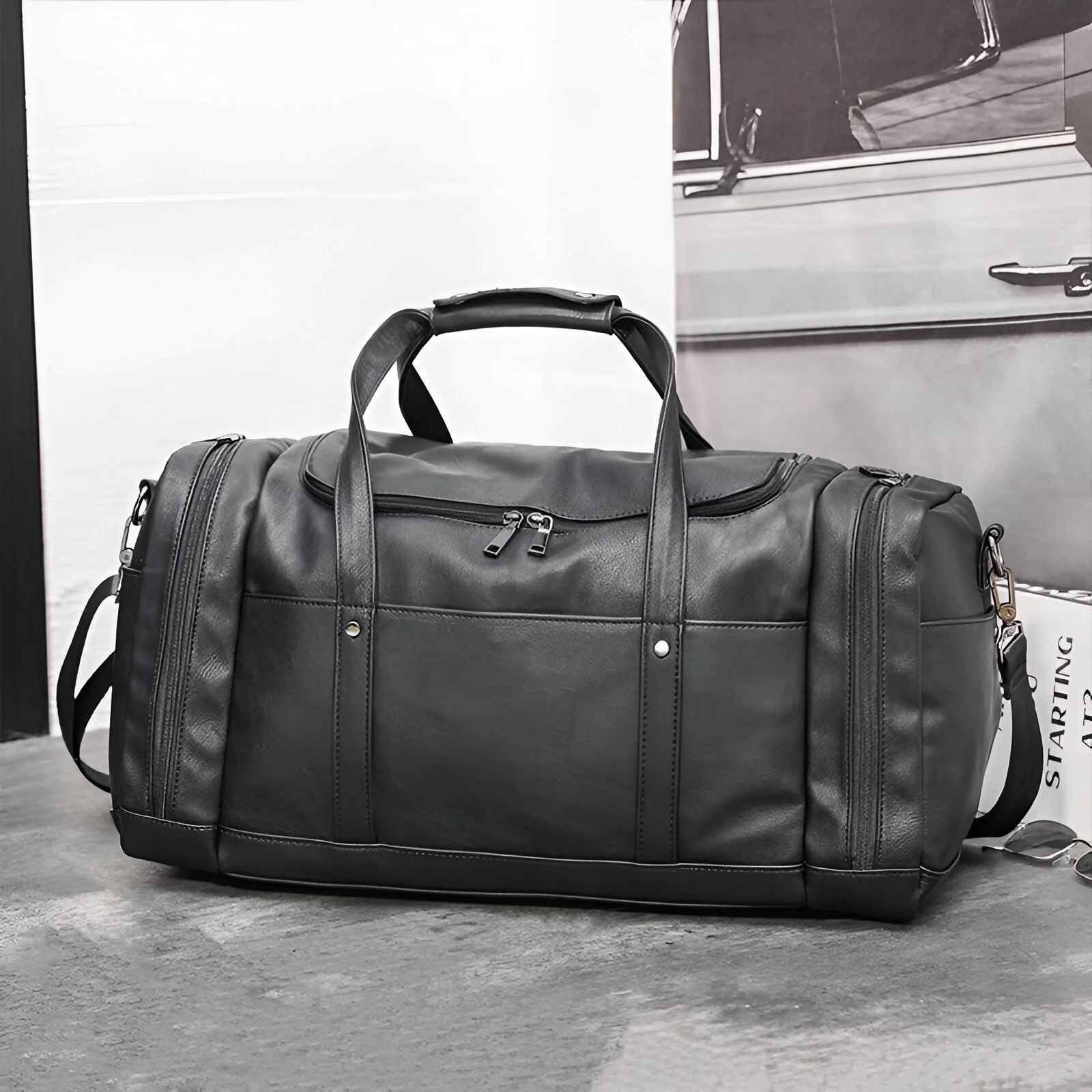 Men’s Luxury Leather Travel Tote & Crossbody Garment Bag