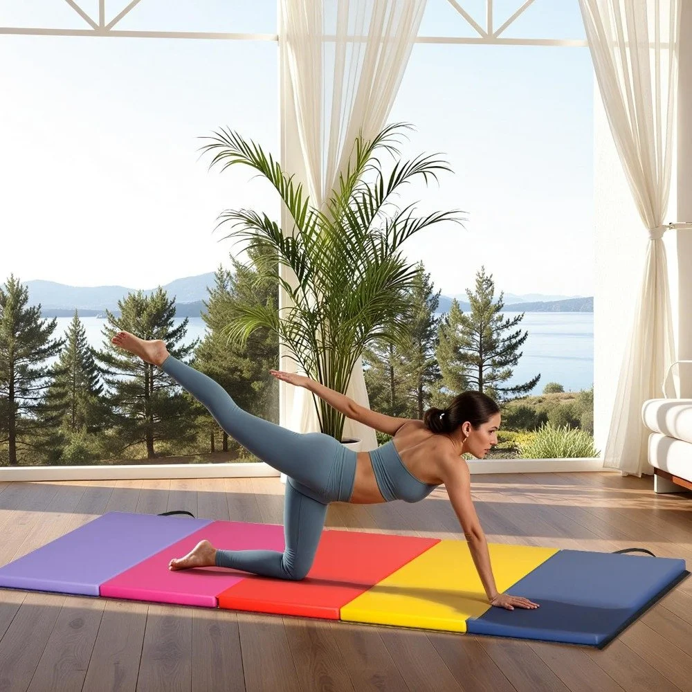 Portable Foldable Tumbling Mat for Gymnastics, Yoga & Exercise