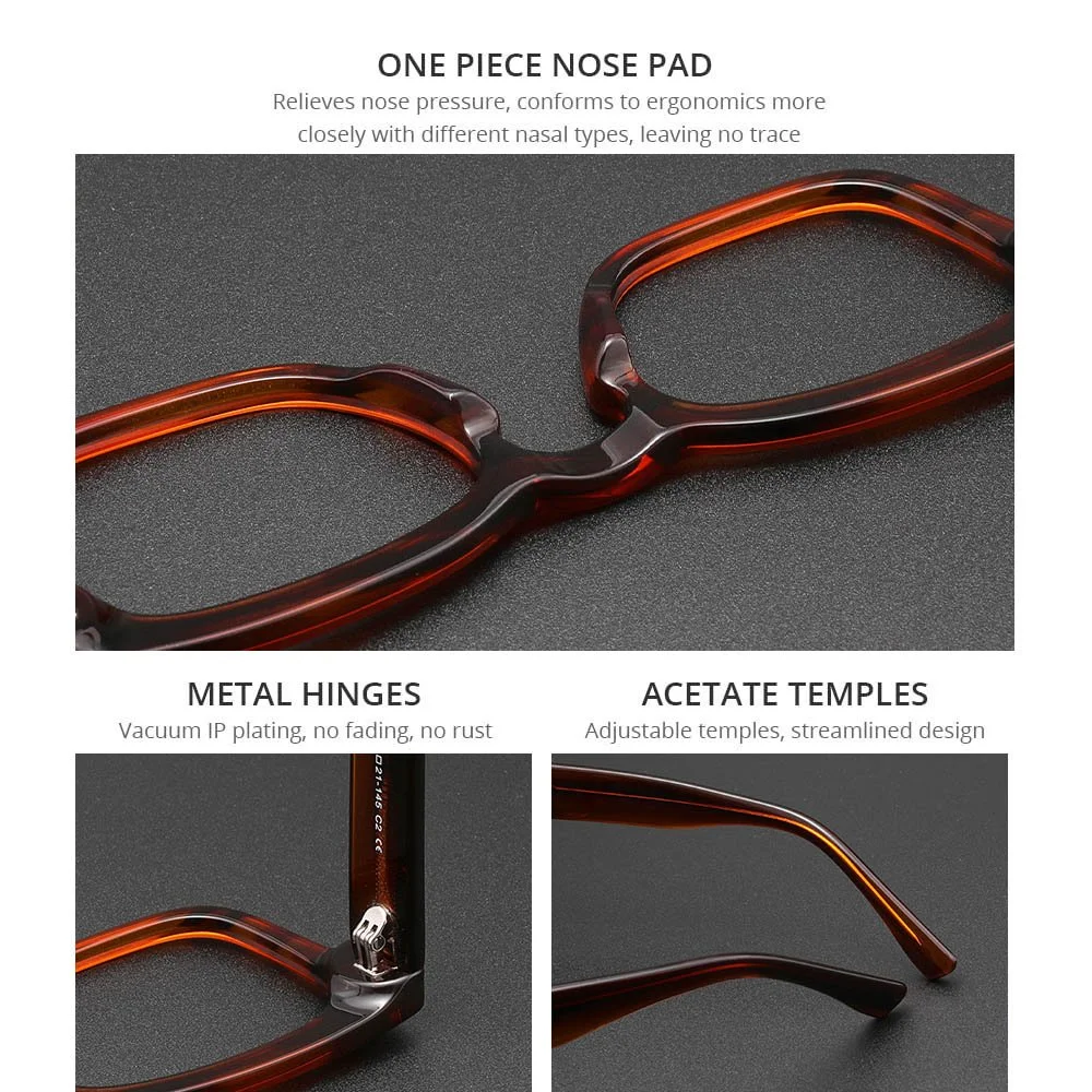 Luxury Thick Acetate Square Sunglasses for Men