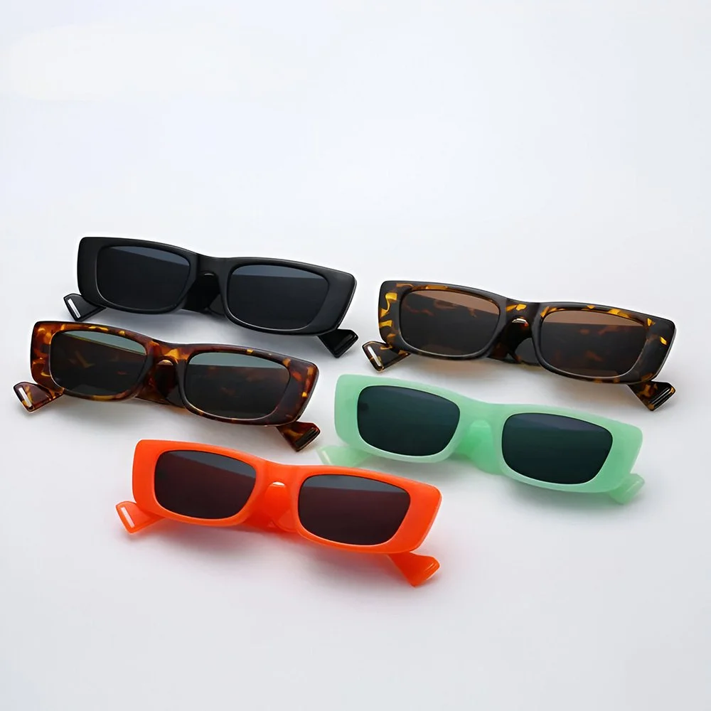 Retro Square Orange Tinted Sunglasses for Women – UV400 Vintage Eyewear